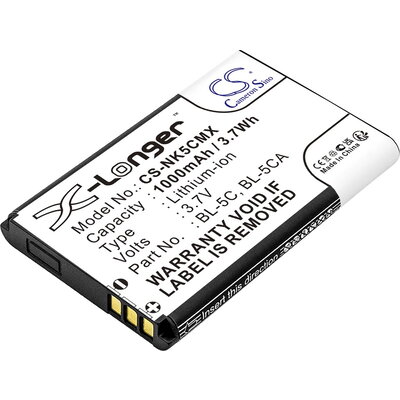 Батерия за мобилен телефон CAMERON SINO BL-5C, за Nokia 105 2700 3110 5130 6230 E50, 3.7V, 1000mAh