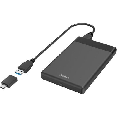 Чекмедже за твърд диск HAMA, 2.5", SSD, HDD, USB 3.2 Gen 1, SATA III, Черен