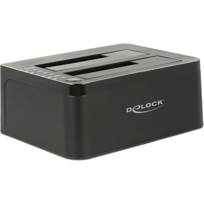 Външна докинг станция Delock 62661, за 2.5"/3.5" HDD/SSD, USB 3.0, Функция за клониране, Черен