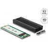 Външно чекмедже Delock, За M.2 NVMe PCIe SSD, USB-C 3.2 Gen 2, 10 Gbps