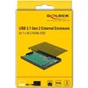 Външно чекмедже Delock, За M.2 NVMe PCIe SSD, USB-C 3.1 Gen 2, 2.5″