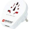 Адаптер SKROSS 1500260 World to Europe + USB, 220V - 
