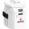 Адаптер SKROSS PRO Light, 2 x USB-A, World, Бял