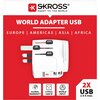 Адаптер SKROSS PRO Light, 2 x USB-A, World, Бял