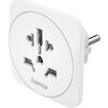 Travel Adapter тип E и F, 3-пинов, универсален, от цял ​​свят към Европа, бял