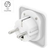Travel Adapter тип E и F, 3-пинов, универсален, от цял ​​свят към Европа, бял