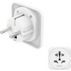 Travel Adapter тип E и F, 3-пинов, универсален, от цял ​​свят към Европа, бял