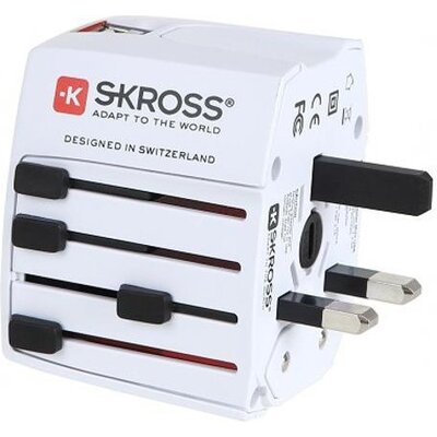 Накрайник адаптер SKROSS 1302150, 220V World Adapter MUV USB -2x USB за 150 държави