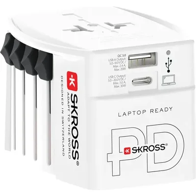 Skross универсален адаптер 220V , 30W, бял