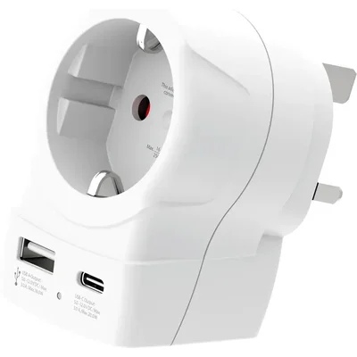 Skross универсален адаптер Europe to UK + 1 x USB A/C порт, 20W 1500283E Skross универсален адаптер Europe to UK + 1 x USB A/C порт, 20W 1500283E