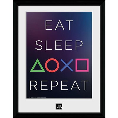 GBEYE PLAYSTATION - Framed print "Eat Sleep Repeat" (30x40)