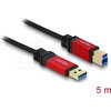 Кабел Delock USB-A 3.0 5Gbps мъжко - USB-B 5Gbps мъжко, 5 м, Premium, Черен