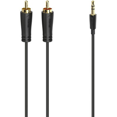 HAMA Аудио кабел, 3.5 мм жак - 2 RCA, стерео, позлатен, 1,5 м