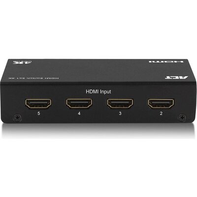 HDMI суич ACT AC7840, 5/1, 3Д, 4K@30Hz, Черен