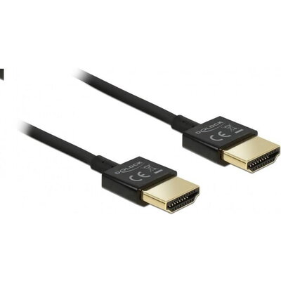 Кабел Delock  HDMI-A мъжко - HDMI-A мъжко,18 Gbit/s, 4K, 1 м, Черен