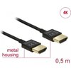 Кабел Delock  HDMI-A мъжко - HDMI-A мъжко, Ethernet, 4K, 0.5 м, Черен