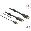 Кабел Delock HDMI мъжко - DisplayPort USB мъжко, 4K 30 Hz, 2 м, Черен