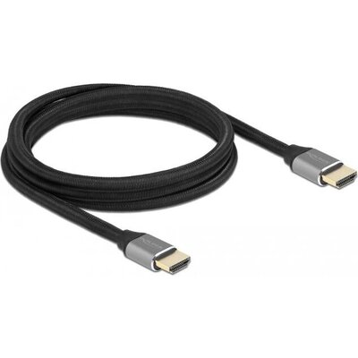 Кабел Delock Ultra High Speed, HDMI мъжко - HDMI мъжко, 48 Gbit/s, 8K 60 Hz, 2 м, Сив