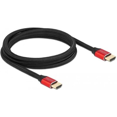 Кабел Delock Ultra High Speed, HDMI мъжко - HDMI мъжко, 48 Gbit/s, 8K 60 Hz, 2 м, Червен