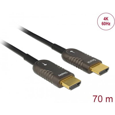 Оптичен кабел Delock, Активен, HDMI-A мъжко - HDMI-A мъжко, 4K, 60Hz, 70 m