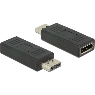 Адаптер Delock, DisplayPort 1.2 мъжко - DisplayPort женско, Черен