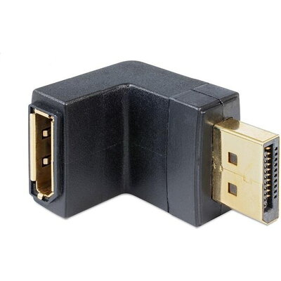 Адаптер Delock, DisplayPort мъжко - DisplayPort женско, 90, Черен