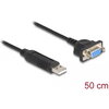 Адаптер DeLock, USB 2.0 - RS-232 D-Sub 9 женско, 50 см