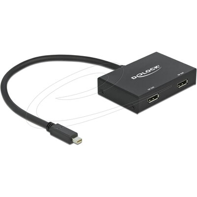 Delock Сплитер от mini Dsplay Port 1.2 мъжко към 2 x Display Port 4K женско Delock Сплитер от mini Dsplay Port 1.2 мъжко към 2 x Display Port 4K женско