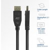 ACT Кабел Display port 2.1 мъжко-мъжко,8К@60Hz,4k@240Hz, 1м, черен