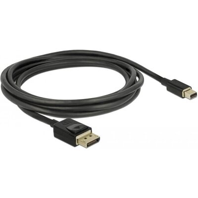 Кабел Delock 84928, Mini DisplayPort мъжко - DisplayPort мъжко, 2.0м, 8K 60 Hz, Черен