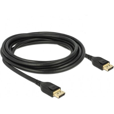 Кабел Delock 85661, DisplayPort мъжко - DisplayPort мъжко, 3.0м, 8K 60 Hz, Черен