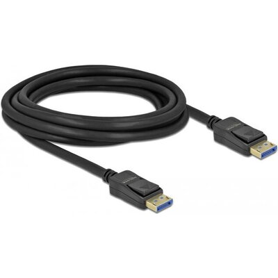 Кабел Delock DisplayPort 2.0 мъжко - DisplayPort 2.0 мъжко, 3.0м, 54 Gb/s, Черен