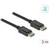 Кабел Delock DisplayPort 2.0 мъжко - DisplayPort 2.0 мъжко, 3.0м, 54 Gb/s, Черен