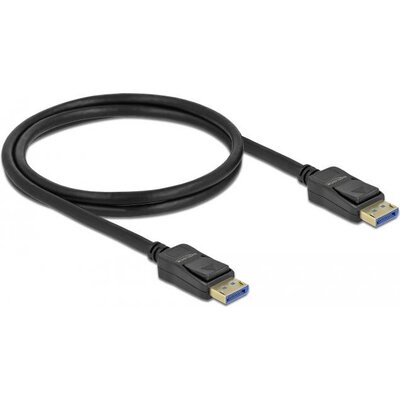 Кабел Delock DisplayPort 2.0 мъжко - DisplayPort мъжко, 1.0м, 10K, 54 Gb/s, Черен