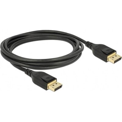 Кабел Delock  DisplayPort мъжко - DisplayPort мъжко, 2.0м, 8K 60 Hz, Черен