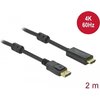 Кабел Delock DisplayPort мъжко - HDMI мъжко, 2 м., 4K 60Hz, Черен