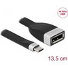 Кабел Delock Flat Ribbon, USB-C мъжко - DisplayPort женско, 4K 60 Hz, 13.5 cm