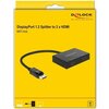 Сплитер DeLock, DisplayPort 1.2 мъжко - 2 x HDMI женско, Черен