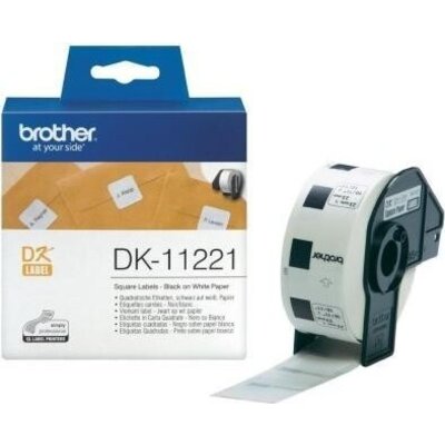 Консуматив Brother DK-11221 Square Paper Labels, 23mmx23mm, 1000 labels per roll (Black on White)