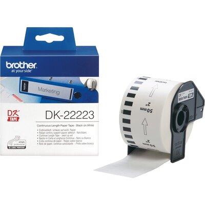 Консуматив Brother DK-22223 White Continuous Length Paper Tape 50mm x 30.48m, Black on White