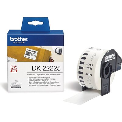 Консуматив Brother DK-22225 White Continuous Length Paper Tape 38mm x 30.48m, Black on White