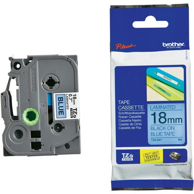Консуматив Brother TZe-541 Tape Black on Blue, Laminated, 18mm, 8 m - Eco