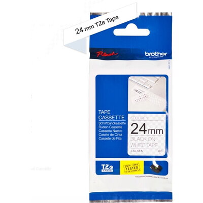 Консуматив Brother TZe-SE5 Security Tape, black on white, 24mm, 8m
