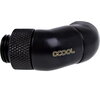 Ъглов адаптер Alphacool Eiszapfen, 2 x 45°, G1/4 външна към G1/4 вътрешна резба, Черен мат