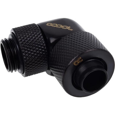 Фитинг Alphacool Eiszapfen, Удължител, 90°, 13/10mm, G1/4, Черен мат