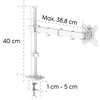 HAMA Стойка за монитор за бюро ( 13" - 35"), регулируема, 2 рамена,12кг, бял
