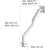 HAMA Стойка за монитор за бюро, 17"-35", регулируема, газова пружина, бял