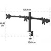 Стойка за монитор HAMA, 3 монитора, регулируемa на височина, 13" - 27"