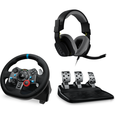 Волан Logitech Driving Force G29 PS3/PS4/PS5/PC в комплект с геймърски слушалки Astro A10