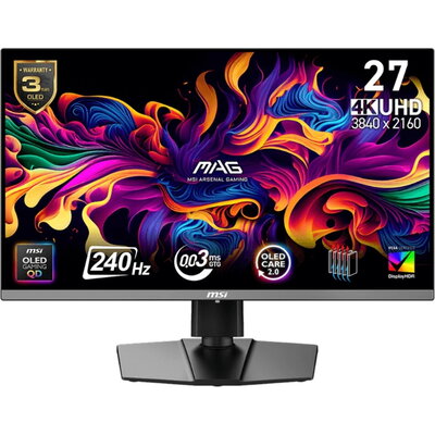 Монитор MSI MAG 272UP QD-OLED X24, 0.03ms, 240Hz, 3840 x 2160 (UHD), 16:9, NVIDIA G-SYNC, 99% DCI-P3, VESA DisplayHDR True Black Монитор MSI MAG 272UP QD-OLED X24, 0.03ms, 240Hz, 3840 x 2160 (UHD), 16:9, NVIDIA G-SYNC, 99% DCI-P3, VESA DisplayHDR True Black